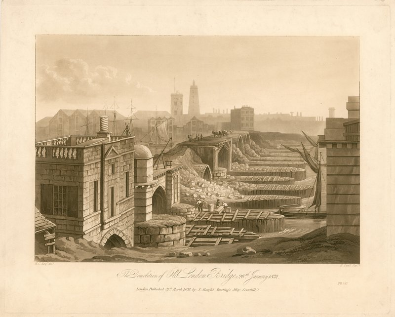 Old London Bridgen purku, 26. tammikuuta 1832 tekijältä English School