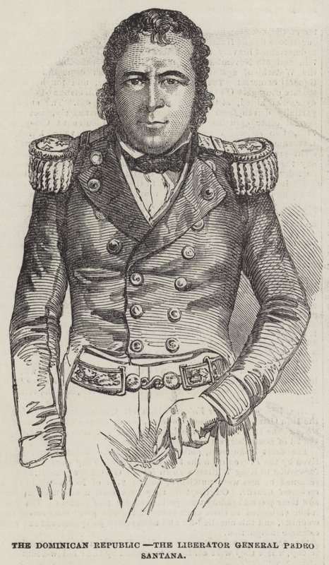 Dominikaaninen tasavalta, vapauttajakenraali Pedro Santana (kaiverrus) tekijältä English School
