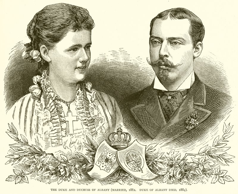 Albanyn herttua ja herttuatar (naimisissa, 1882. Albanyn herttua kuoli, 1884) tekijältä English School