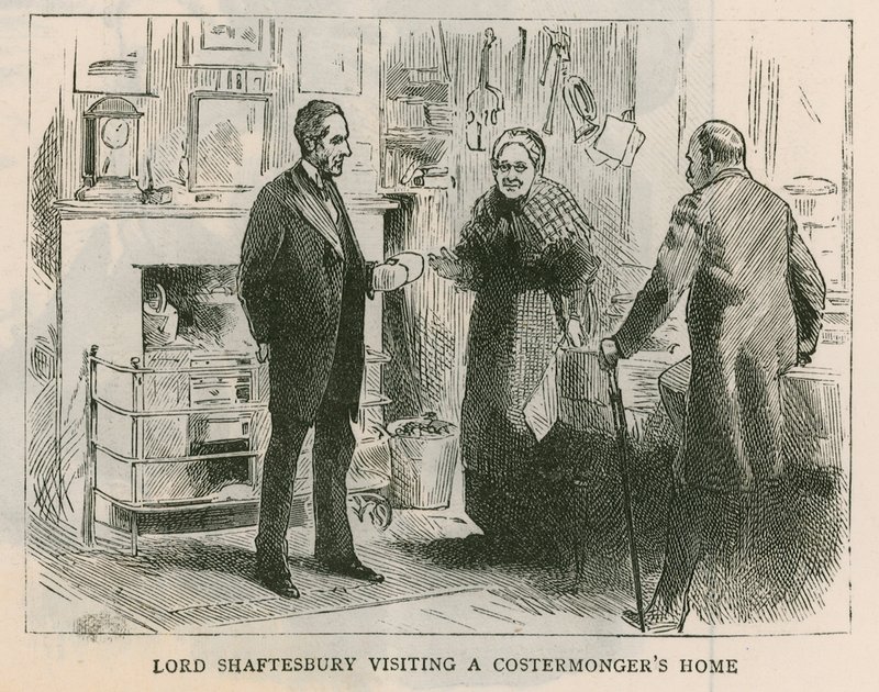 Earl of Shaftesbury; Lord Shaftesbury vierailee hintakauppiaiden talossa tekijältä English School