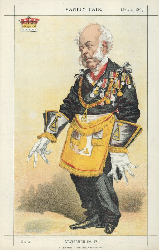 Earl of Zetland, palvovin suurmestari, 4. joulukuuta 1869, Vanity Fair -sarjakuva tekijältä English School