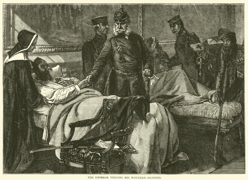 Keisari vierailemassa haavoittuneiden sotilaidensa luona, toukokuu 1871 tekijältä English School