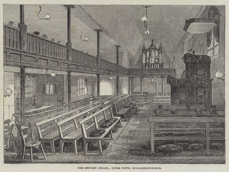Englantilainen kappeli, Yläkaupunki, Boulogne-sur-Mer (kaiverrus) tekijältä English School