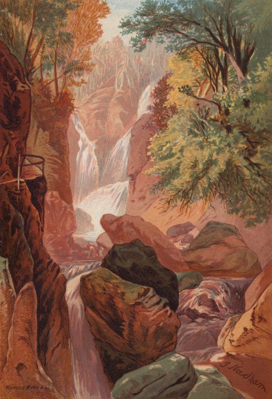 The English Lakes, Stock Gill Force (väri litho) tekijältä English School