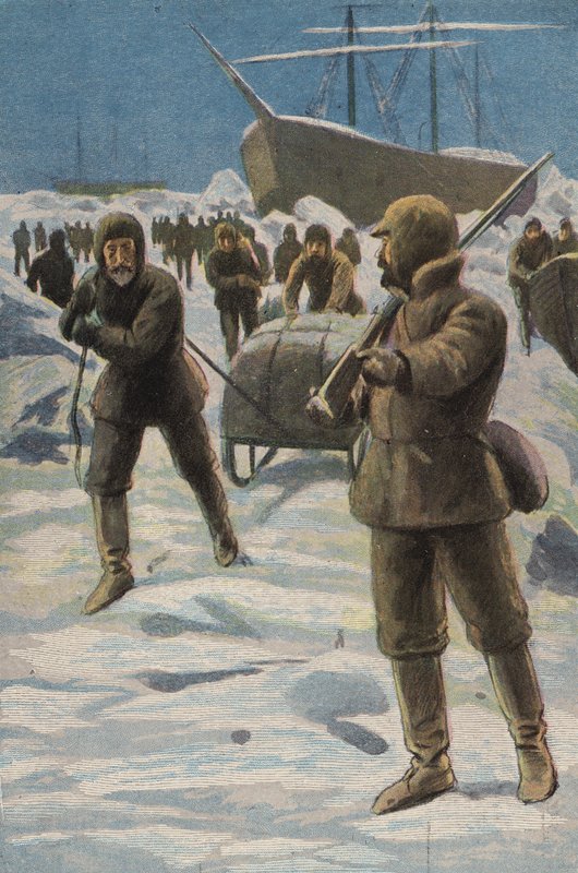 Erebus ja Terror in the Ice (väri litho) tekijältä English School