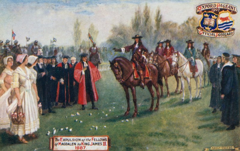Kuningas Jaakob II:n Magdalenan jäsenten karkottaminen, 1687 tekijältä English School