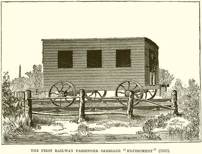 Ensimmäinen rautateiden matkustajavaunukoe (1825) tekijältä English School