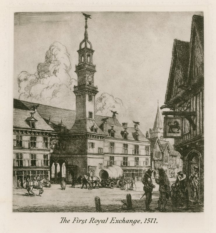 Ensimmäinen kuninkaallinen pörssi, Lontoo, 1571 tekijältä English School