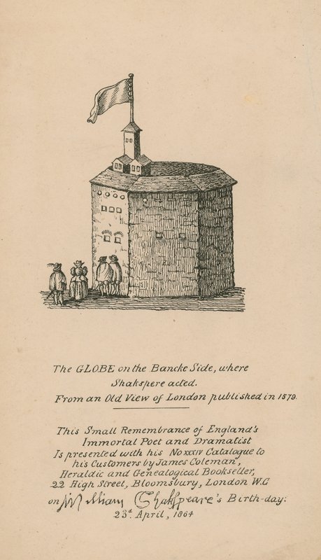 The Globe, Bankside, Lontoo, perustuu vanhaan Lontoon näkemykseen, joka julkaistiin vuonna 1579 tekijältä English School