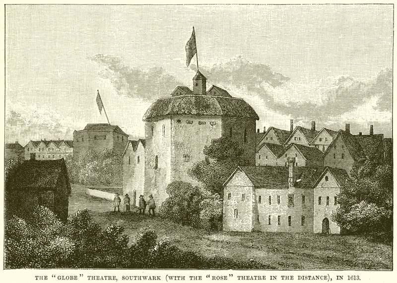 The Globe Theatre, Southwark (Rose Theatre on kaukana), vuonna 1613 tekijältä English School