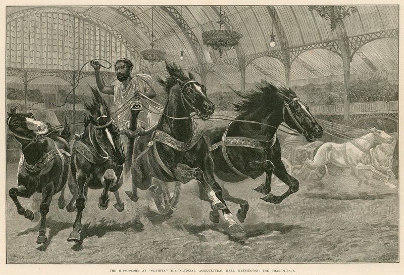 Hippodromi Olympiassa, National Agricultural Hall, Kensington, Lontoo: Chariot Race tekijältä English School