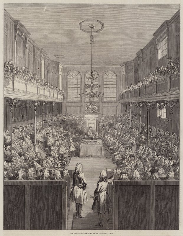 Alahuone istunnossa 1741-2 (kaiverrus) tekijältä English School