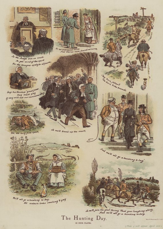 Metsästyspäivä (chromolitho) tekijältä English School
