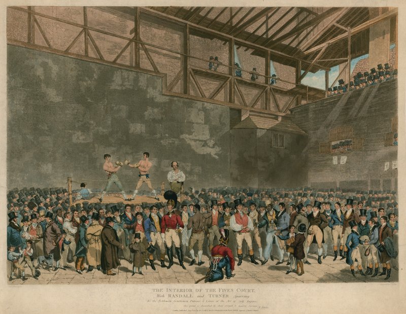The Interior of the Fives Court, jossa Randal ja Turner sparraavat tekijältä English School