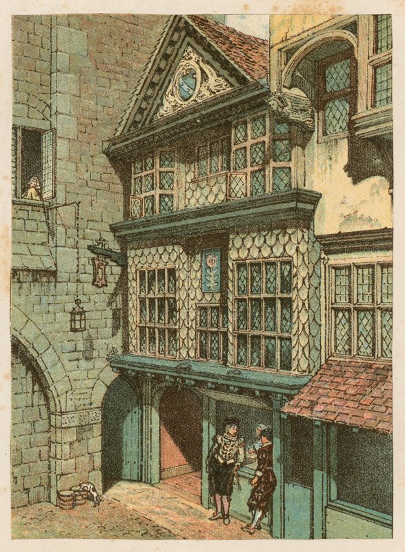 Kansainvälinen terveysnäyttely South Kensingtonissa, 1884: vanha Lontoon katu tekijältä English School