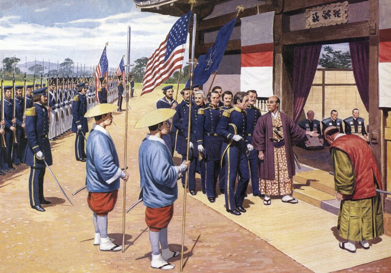 Japanilaiset antautuvat Commodore Perrylle tekijältä English School