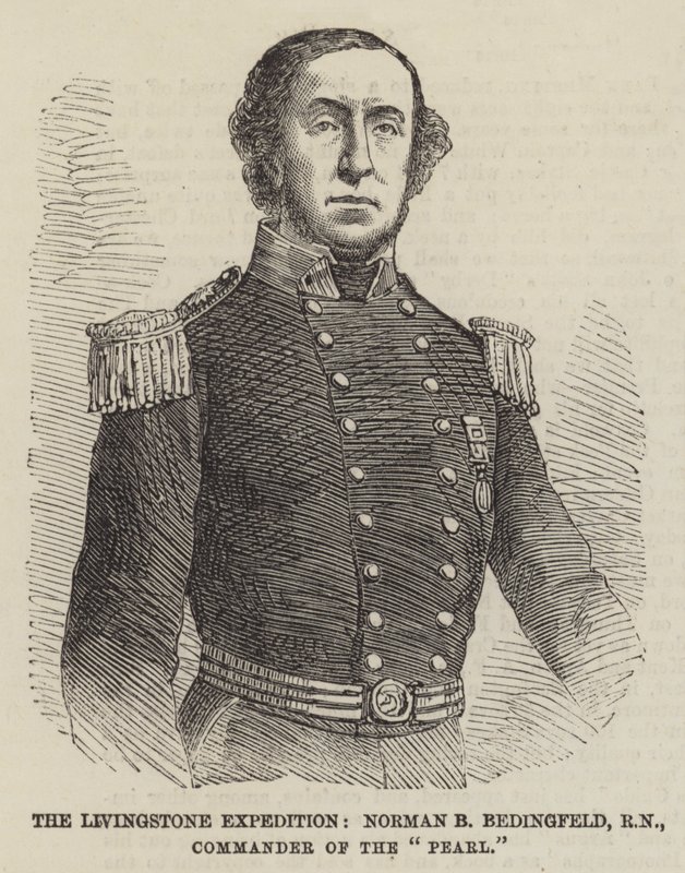 The Livingstone Expedition, Norman B Bedingfeld, RN, "Pearlin" komentaja (kaiverrus) tekijältä English School