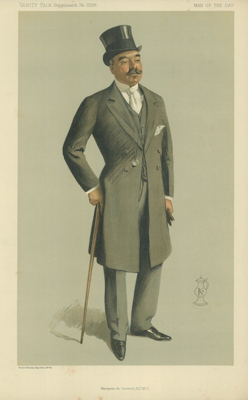 Marquis de Soveral, sarjakuva Vanity Fair -lehdestä, 13. marraskuuta 1912 tekijältä English School
