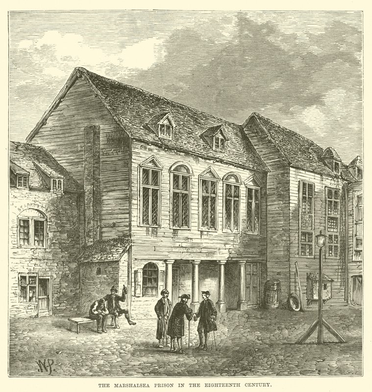 Marshalsean vankila 1700-luvulla (kaiverrus) tekijältä English School