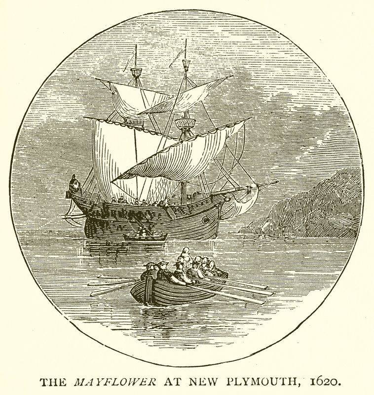 Mayflower New Plymouthissa, 1620 tekijältä English School
