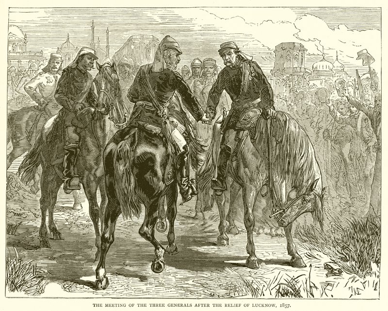 Kolmen kenraalin kokous Lucknowin avun jälkeen, 1857 tekijältä English School