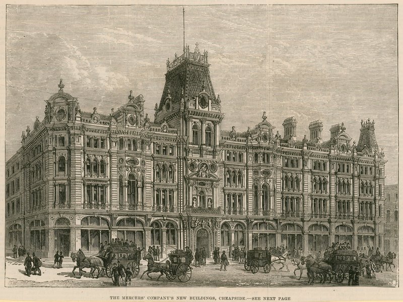 Mercers Companyn uudet rakennukset, Cheapside, Lontoo tekijältä English School