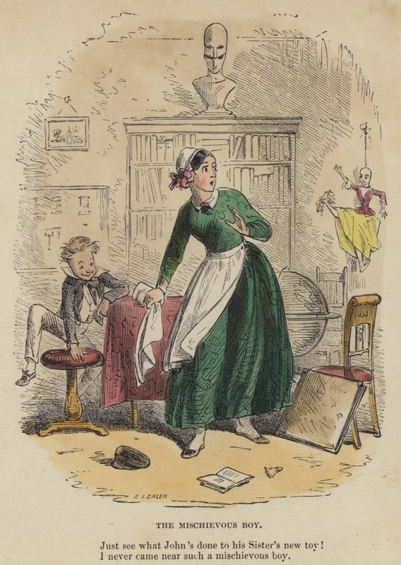 The Mischievous Boy (värillinen kaiverrus) tekijältä English School
