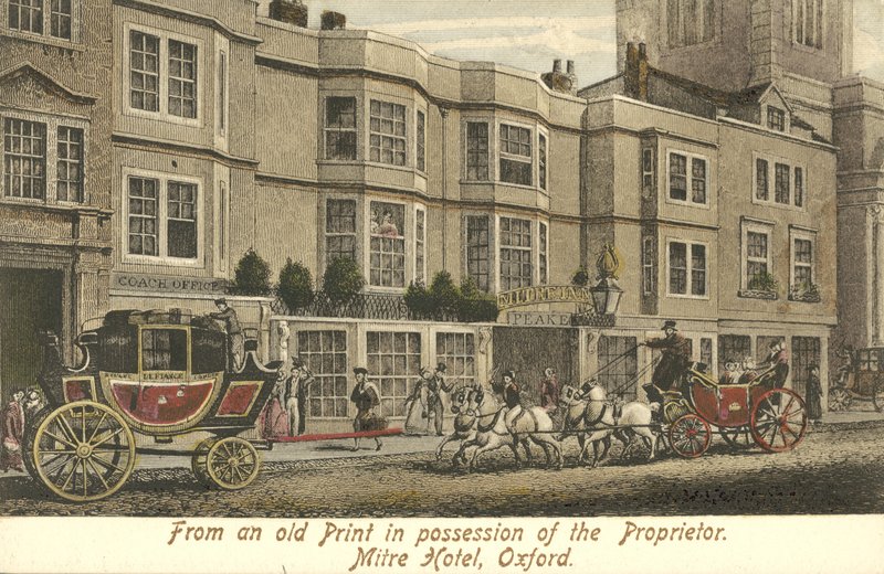 The Mitre Hotel, Oxford (väri litho) tekijältä English School