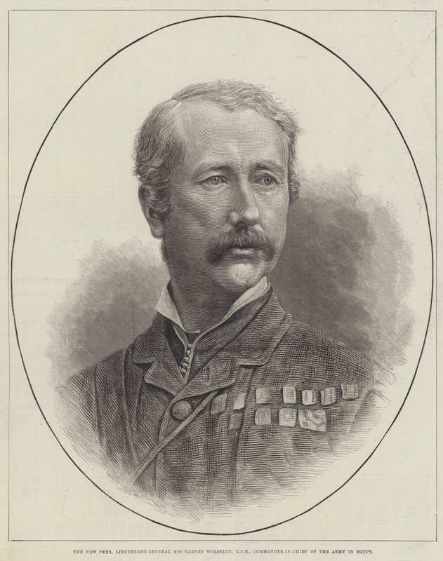 Uusi peer, kenraaliluutnantti Sir Garnet Wolseley, GCB, Egyptin armeijan komentaja (kaiverrus) tekijältä English School