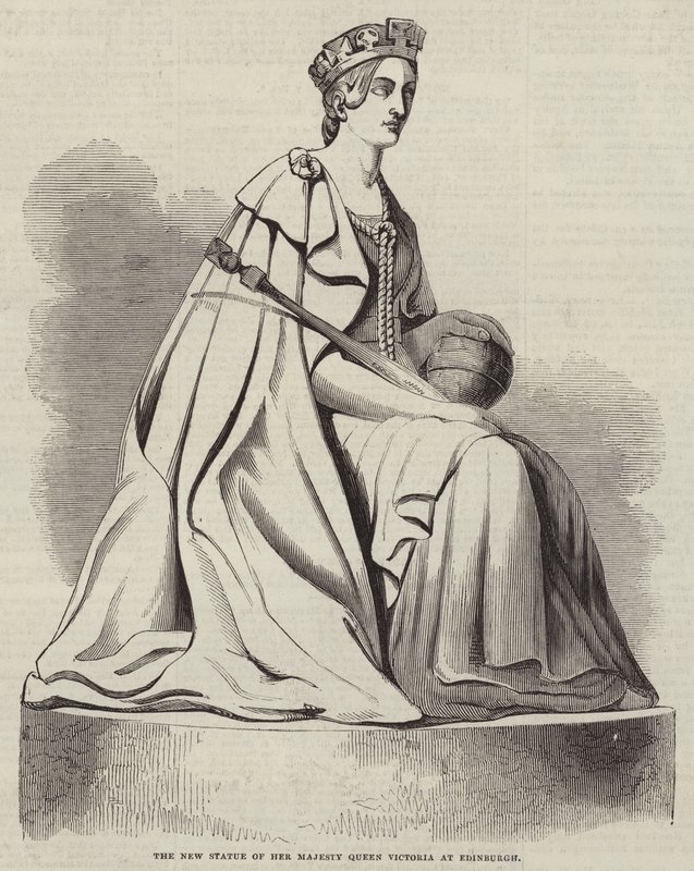 La nova estàtua de la seva majestat la reina Victòria a Edimburg (gravat) finlandès tekijältä English School