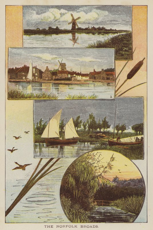 Norfolk Broads (värillinen kaiverrus) tekijältä English School