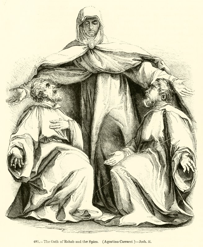 Rahabin ja vakoojien vala, Agostino Carracci, Joshua ii (kaiverrus) tekijältä English School