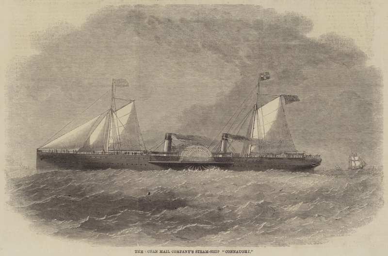Ocean Mail Companyn höyrylaiva "Connaught" (kaiverrus) tekijältä English School