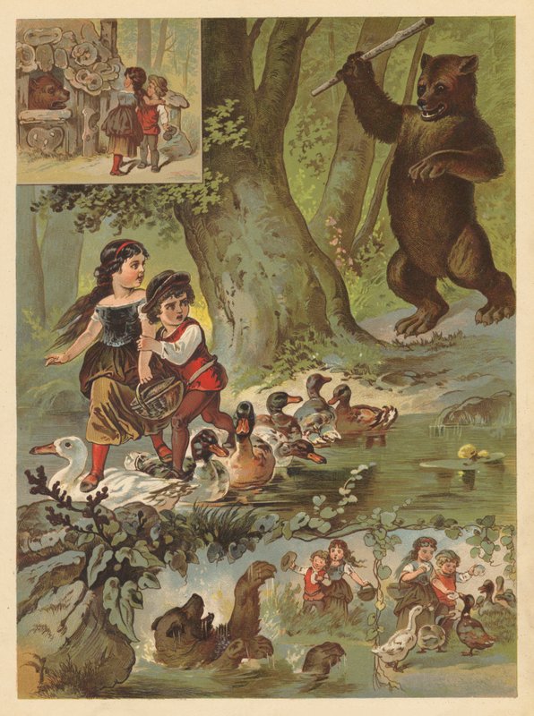Vanha karhu, joka asui sokeritalossa (chromolitho) tekijältä English School
