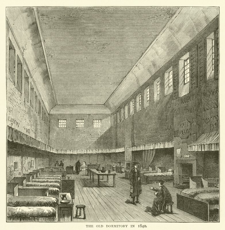 Vanha asuntola vuonna 1840 (kaiverrus) tekijältä English School