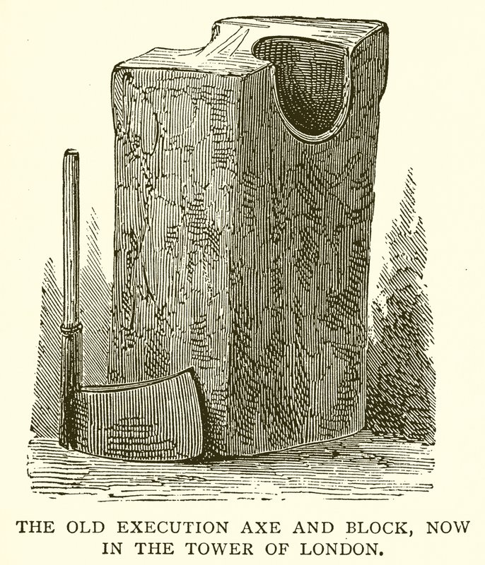 Old Execution Axe and Block, nyt Lontoon Towerissa tekijältä English School