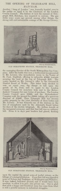 Telegraph Hillin avaaminen, Hatcham (kaiverrus) tekijältä English School