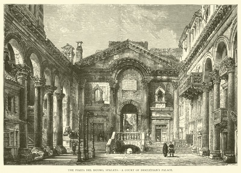Piazza del Duomo, Spalato, Diocletianuksen palatsin hovi (kaiverrus) (kaiverrus) tekijältä English School