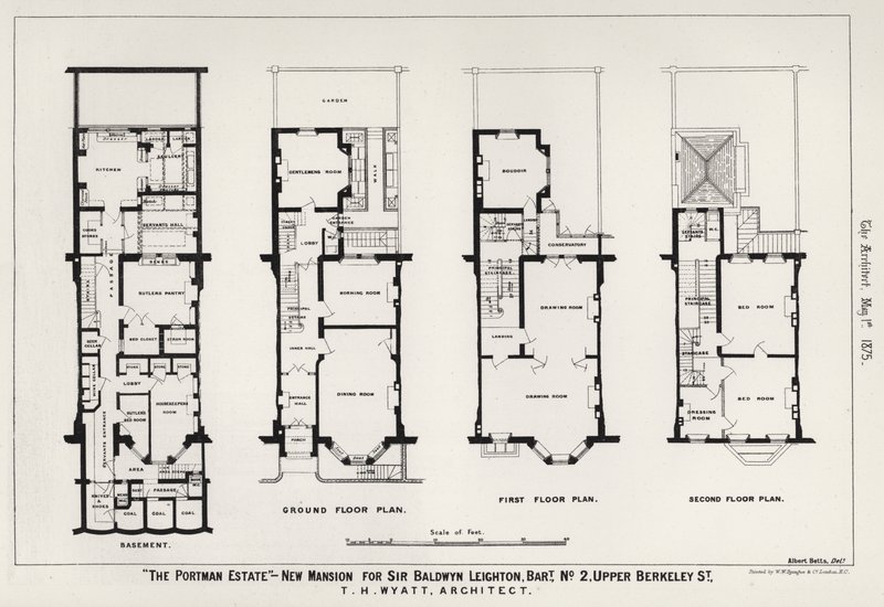 "The Portman Estate", uusi kartano Sir Baldwyn Leightonille, Baronet, nro 2, Upper Berkeley Street (kaiverrus) tekijältä English School
