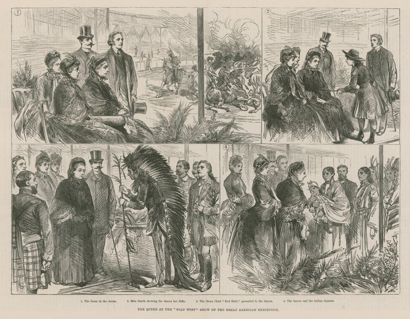 The Queen at the Wild West Show of the Great American Exhibition tekijältä English School