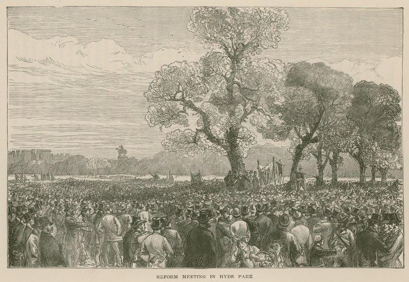 Uudistusmielenosoitus Hyde Parkissa, 6. toukokuuta 1867 tekijältä English School