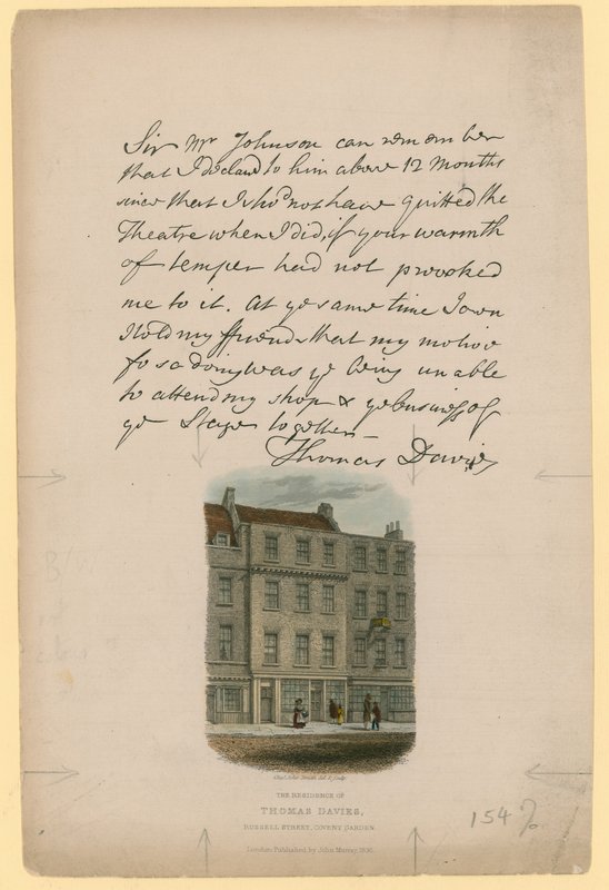 Thomas Daviesin asuinpaikka, Russell Street, Covent Garden, Lontoo tekijältä English School