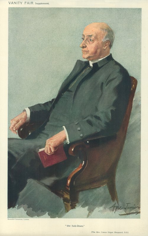 Pastori kaanoni Edgar Sheppard, alidekaani, 12. huhtikuuta 1911, Vanity Fair -sarjakuva tekijältä English School