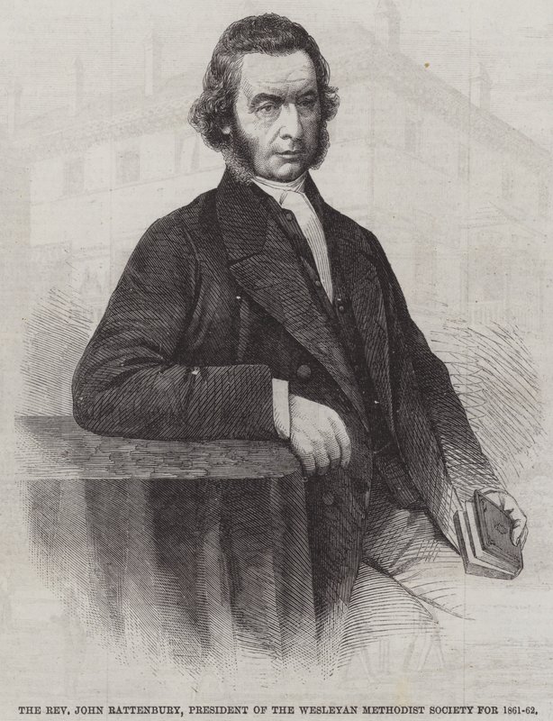 Pastori John Rattenbury, Wesleyan Methodist Societyn presidentti 1861-62 (kaiverrus) tekijältä English School