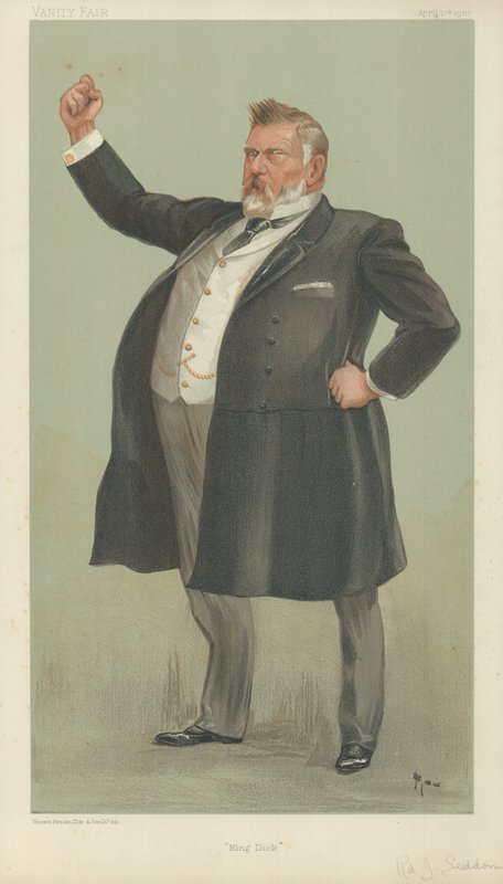 The Right Hon Richard John Seddon, King Dick, 17. huhtikuuta 1902, Vanity Fair -sarjakuva tekijältä English School