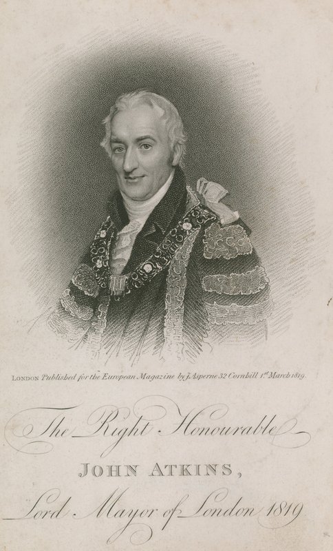 Oikea kunnia John Atkins, Lontoon pormestari 1819 tekijältä English School