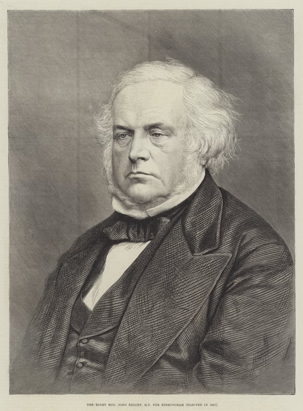 The Right Honorable John Bright, Birminghamin kansanedustaja, valittu vuonna 1857 (kaiverrus) tekijältä English School