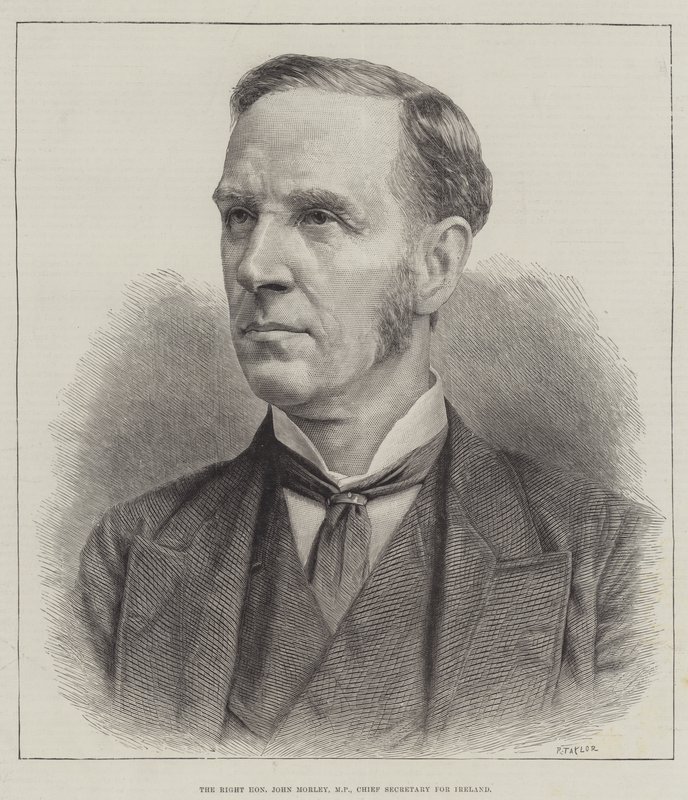 The Right Honorable John Morley, kansanedustaja, Irlannin pääsihteeri (kaiverrus) tekijältä English School