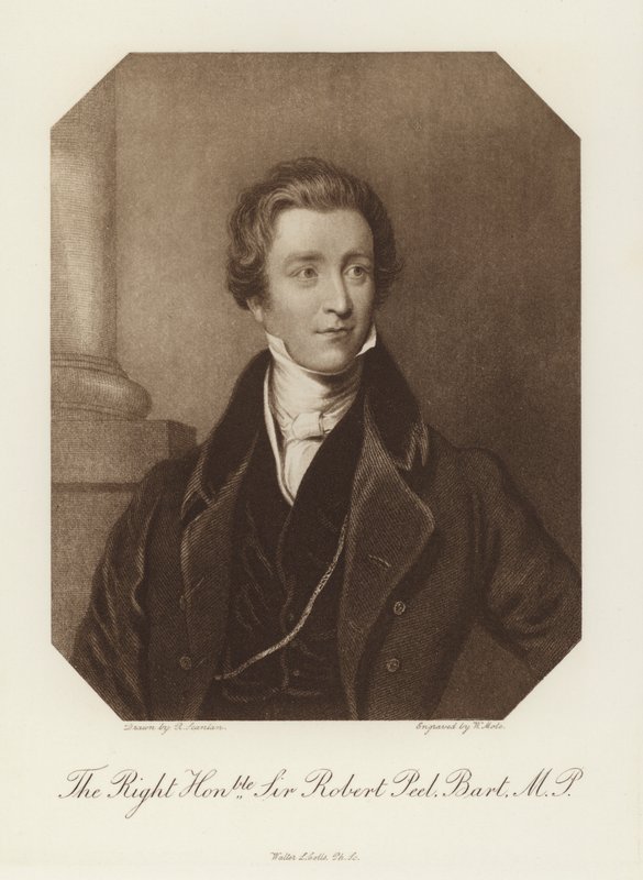 Oikea herra Sir Robert Peel, Baronet, kansanedustaja (litho) tekijältä English School