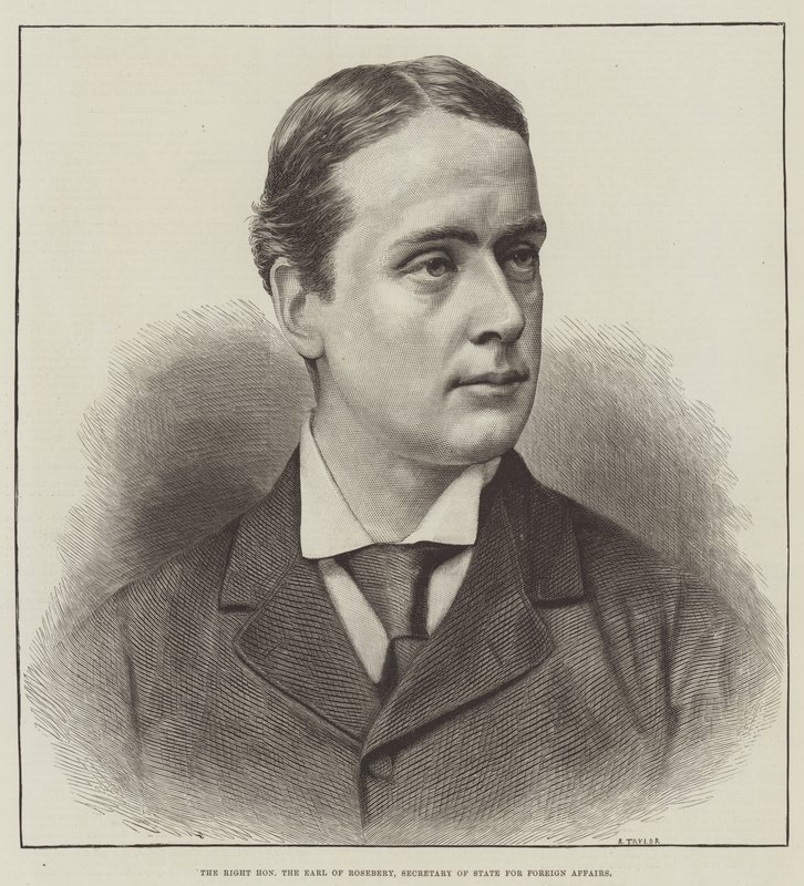 The Right Honorable Earl of Rosebery, ulkoasiainministeri (kaiverrus) tekijältä English School